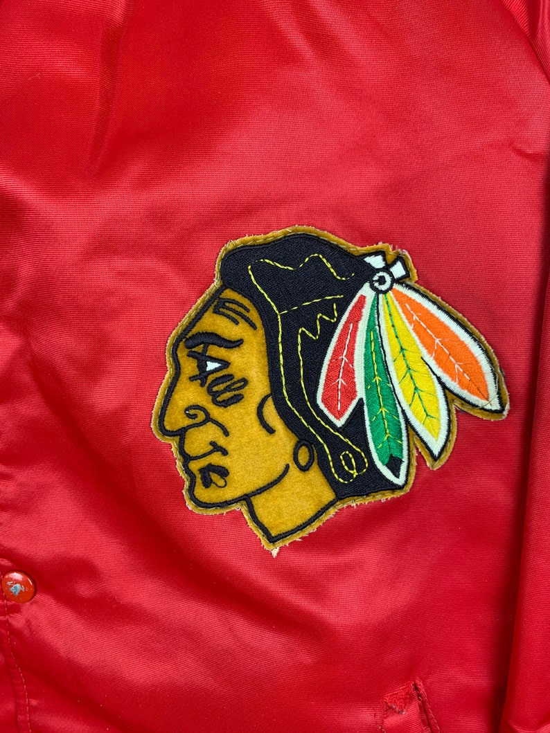 VINTAGE Chicago Blackhawks Nylon Bomber Jacket | Etsy