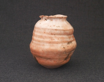 Ceramic flower vase. Handmade raku pottery vase. Japanes style.