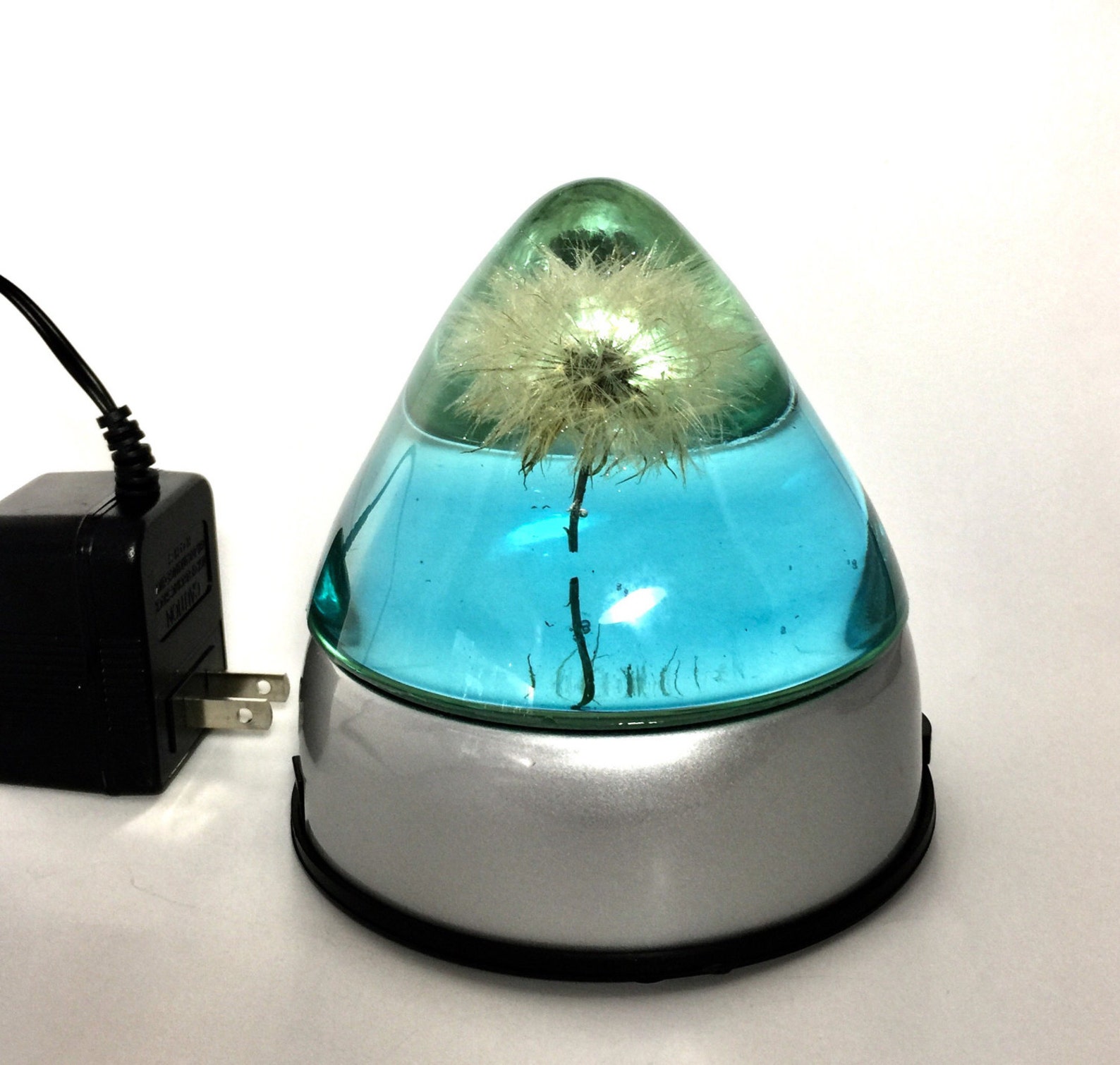 Pyramid Keepsake Dandelion LED Night Lamp. Unique Handmade in Etsy