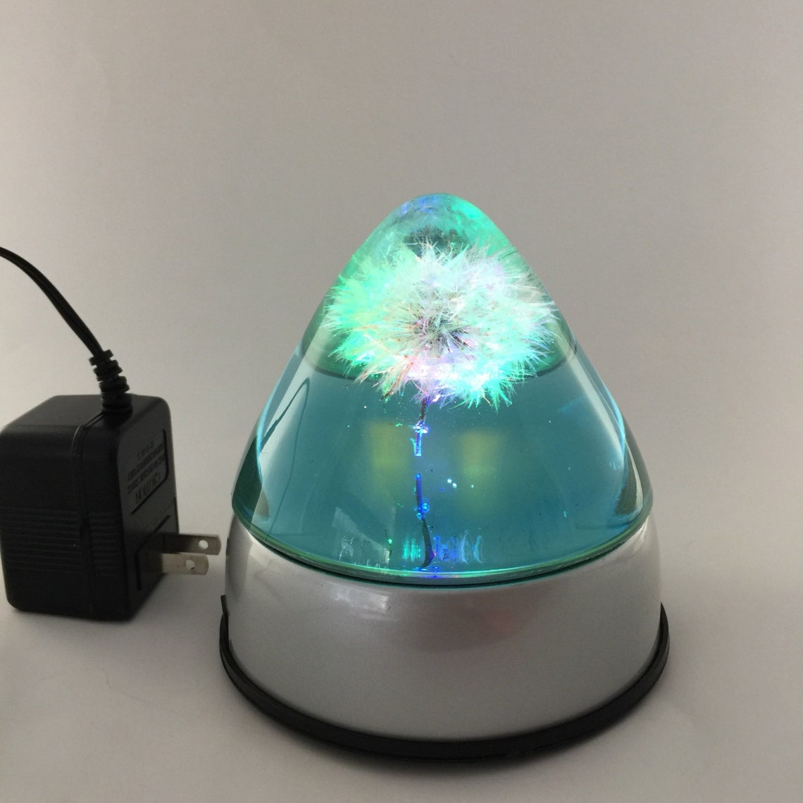 Pyramid Keepsake Dandelion LED Night Lamp. Unique Handmade in Etsy