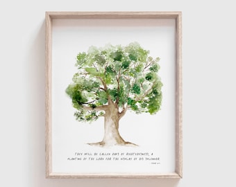 Isaiah 61:3 | Oaks of Righteousness | A Planting of the Lord | Printable  Wall Art | Bible Verse Art Print | Watercolor Leaves | Nature Quote - Etsy