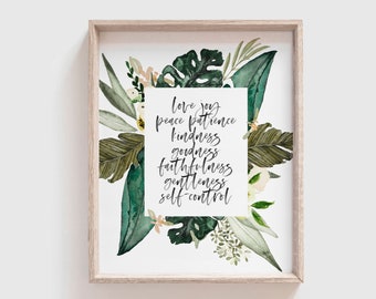 Fruit of the Spirit | Galatians 5 22 23 | Christian Wall Art | Printable | Instant Download | Digital Download | Bible Calligraphy