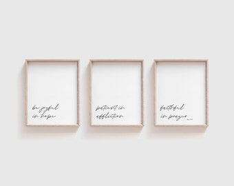 Be joyful in hope | patient in affliction | faithful in prayer | Romans 12:12 | Romans 12 12 Set of Three | Set of 3 | Modern Scripture Set