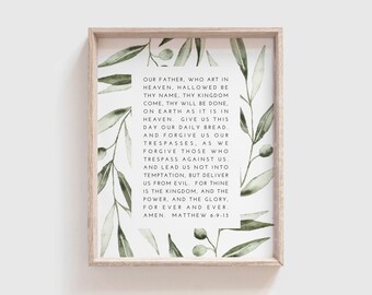 The Lord's Prayer | Instant Download | 8 x 10 | Digital Christian Print