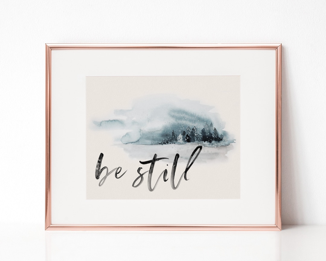 Be Still Printable Christian Wall Art Bible Verse Print - Etsy Hong Kong