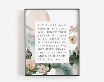 Isaiah 40:31 | But those who hope in the Lord | NIV | 5 x 7 | 8 x 10 | Instant Download | Bible Verse Decor | Scripture Wall Art