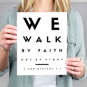 We Walk By Faith, Not By Sight 2 Corinthians 5:7 Christian Wall Art Bible Verse Print Bible Verse Wall Art Bible Verse Printable image 6