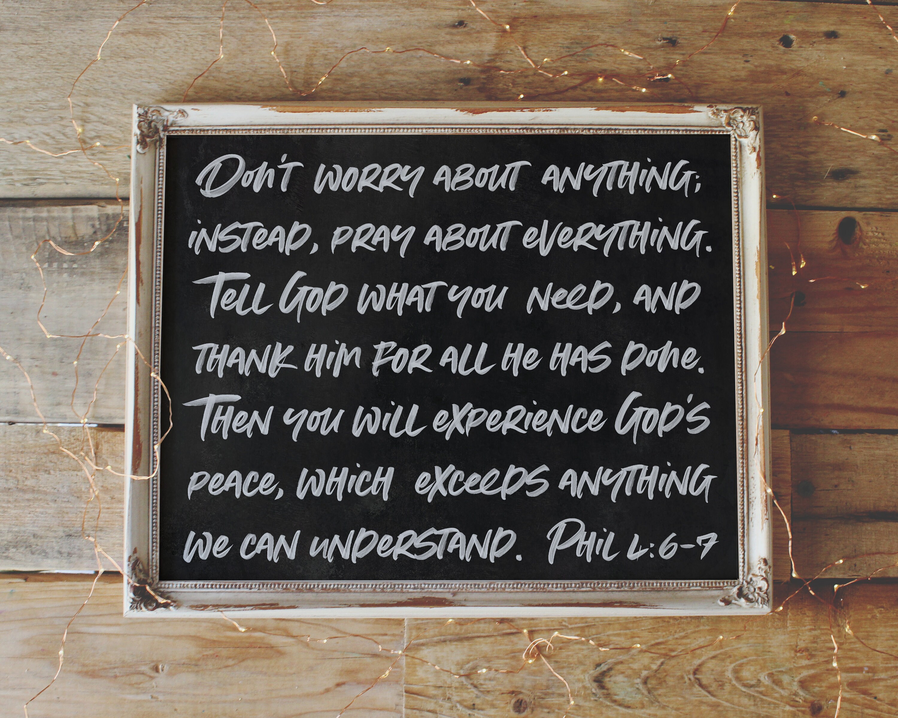 Philippians 4 6 7 NLT Don t Worry 10 X 8 Landscape Etsy