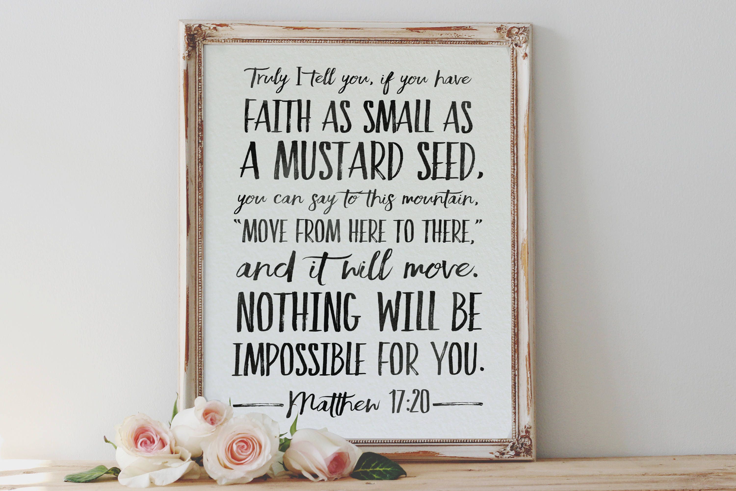 Faith The Size Of A Mustard Seed Matthew 1720 Faith Etsy
