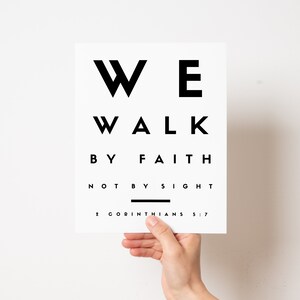 We Walk By Faith, Not By Sight 2 Corinthians 5:7 Christian Wall Art Bible Verse Print Bible Verse Wall Art Bible Verse Printable image 5