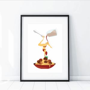 The Spaghetti Lover (THE KITCHEN RANGE) A4 Print.