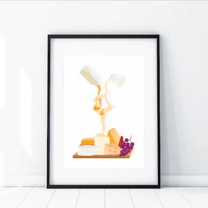 The Cheese Board Lover (THE KITCHEN RANGE) A4 Print.
