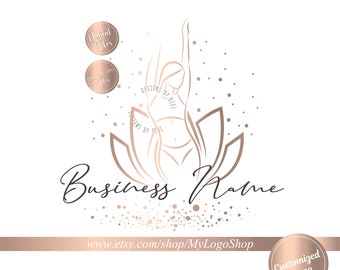Spa relaxing logo, woman body lotus flower beauty logo, Wellness Center logo, Therapy Massage health silhouette logo, yoga pilates logo