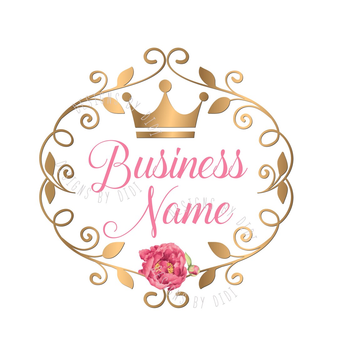 Flowers Crown Princess Logo, Boutique Logo, Fashion Logo