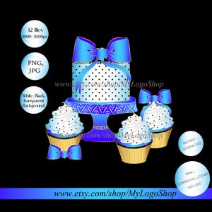 Descarga digital de pastelitos de panadería, dulces con brillos y glamour para imprimir en turquesa azul, sublimación para camisetas, tazas, tarjetas, pastelería de panadería