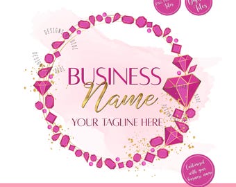 Diamonds Jewelry Logo Design: Boutique Boho Branding (Digital Files)