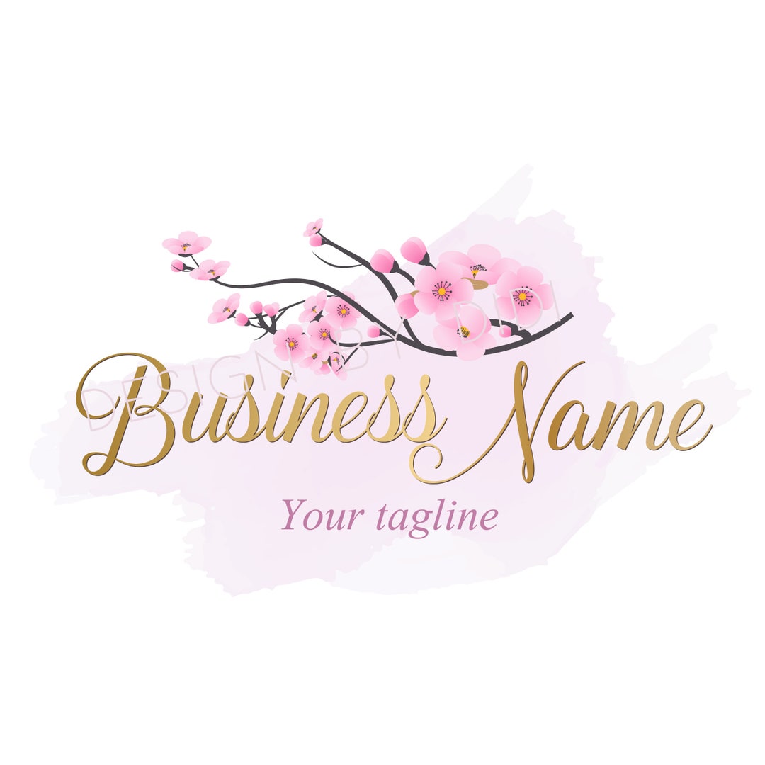Sakura Cherry Blossom Logo, Pink Floral Photography Logo (digital Files ...