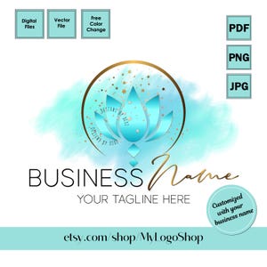 Lotus Spa Logo Design: Wellness Therapy Branding (Digital Download, Editable Template)