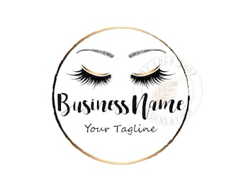 Lash logo, custom logo, black gold lashes logo, eyelash logo, cosmetics logo, makeup artist logo, lash graphic design, branding package