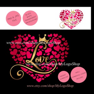 Valentine PNG Instant Download, pequenos corações Coração Clipart, coroa de amor dia dos namorados pequeno arquivo digital comercial marido esposa amante