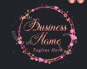 Jewelry logo design, charms necklace bracelet business branding, beads gems crystals handmade jewels logo, premade boutique boho template