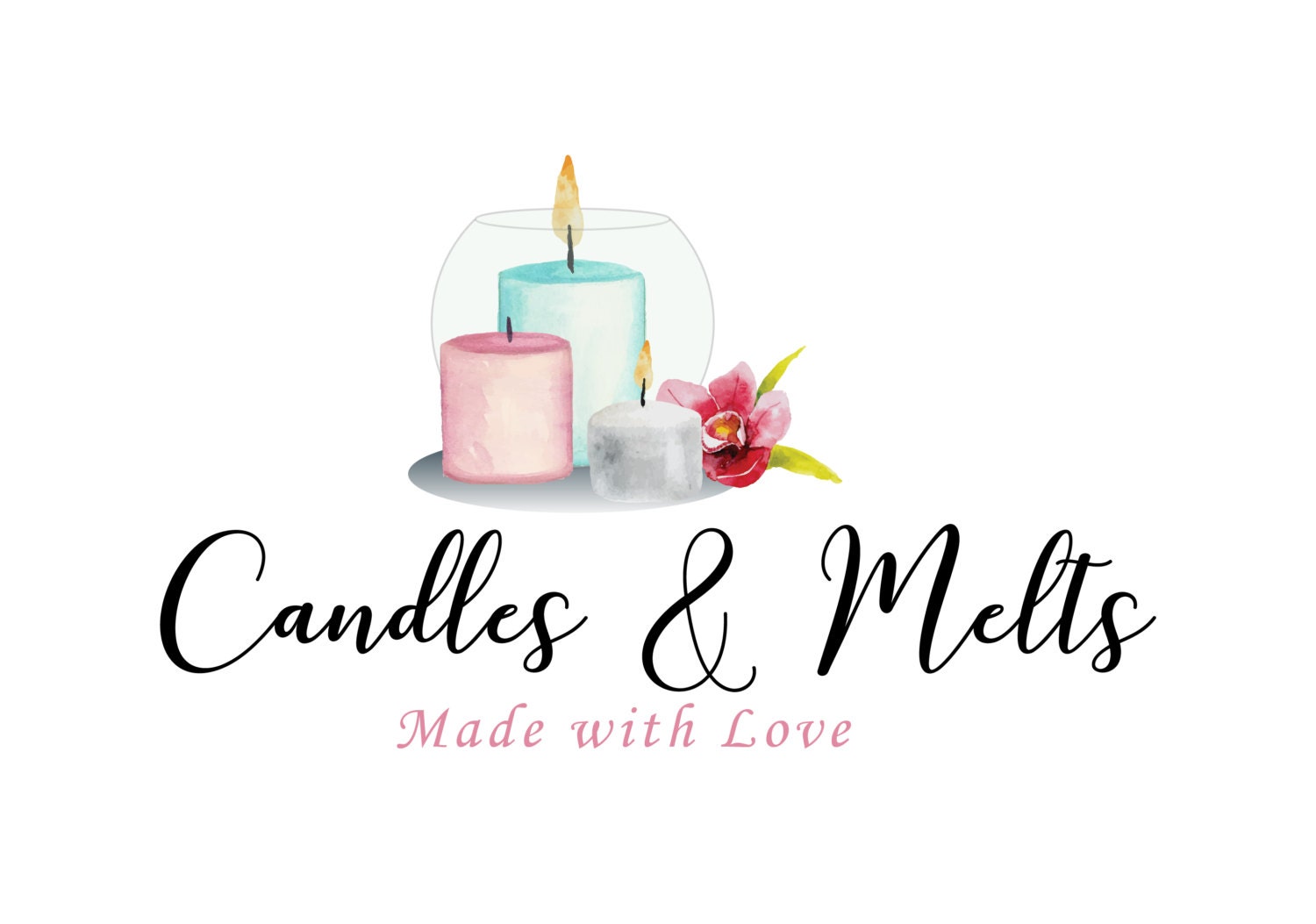 Custom Logo Design Candles and Melts Logo Candles Wax Logo Etsy UK
