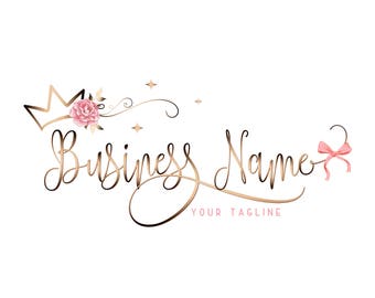 Crown Flower Boutique Logo: Fashion Beauty Branding