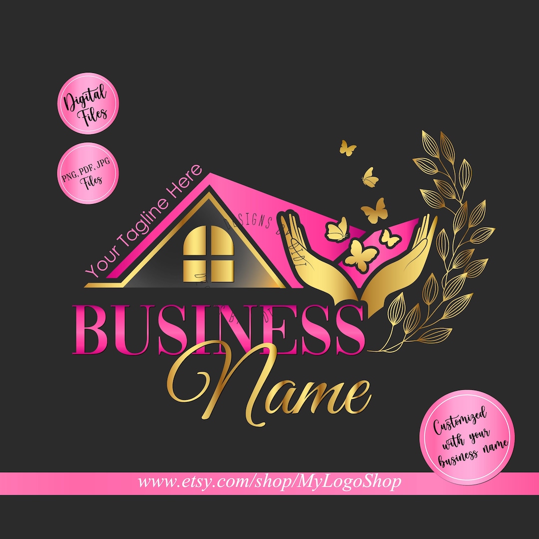 Home Care Logo, Hands Heart Roof House Logo, Butterfly Nurse Staffing ...