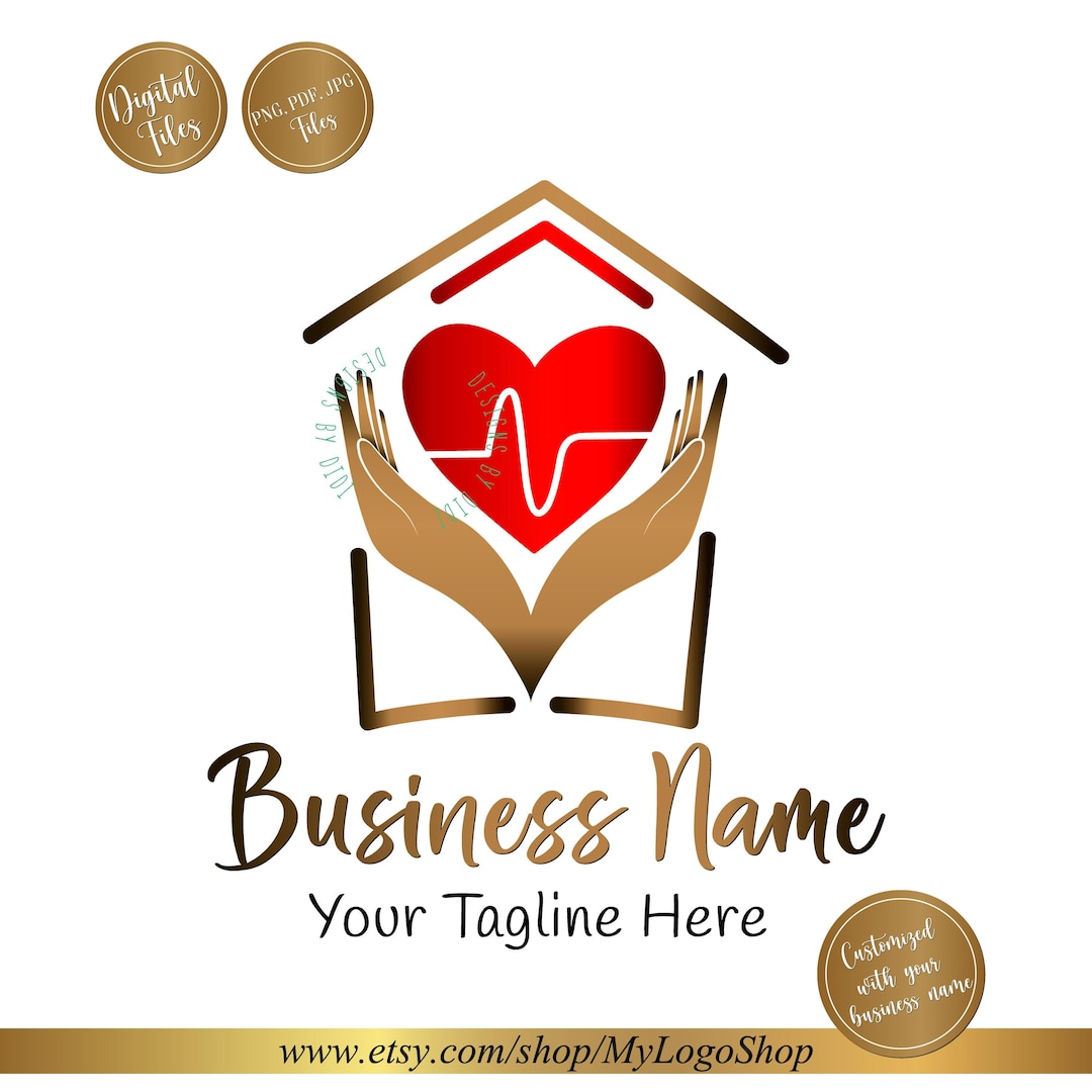 Home Care Logo Design | Healthcare & Caregiver Logo | Heart House ...