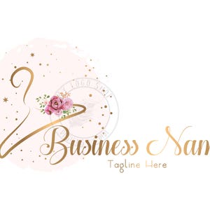 Hanger logo, custom Logo Design, clothes hanger Logo, fashion gold hanger Logo, girls Business Logo, clothing logo, vector branding package