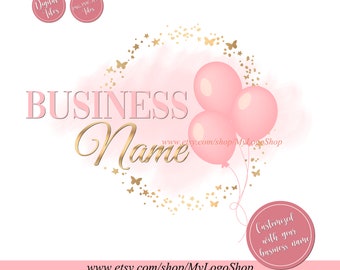 Party Balloon Logo: Event Planner Branding (Digital Files)