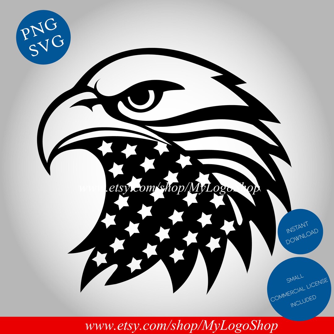 American Eagle Flag SVG for Cricut, Patriotic Bald Eagle Head PNG, USA ...
