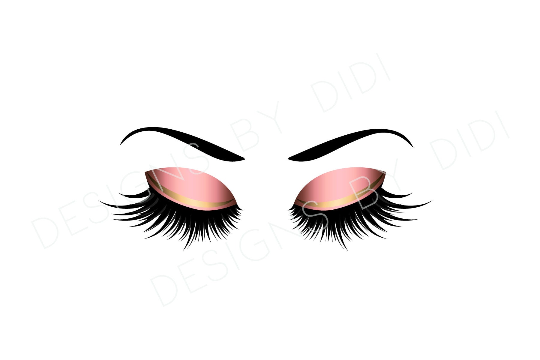 Instant Download Lash Clipart Pink Gold Lashes Clip Art Etsy Canada