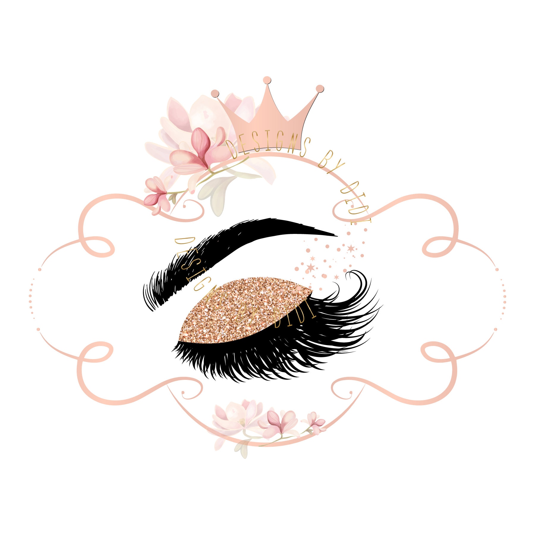 Instant Download Rose Gold Glitter Lash Clipart Crown Gold Etsy Australia