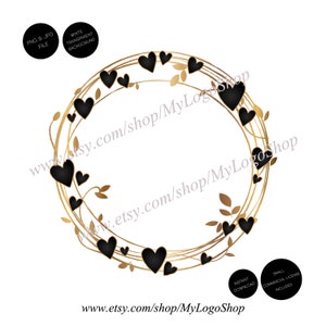 Valentine PNG Download instantâneo, coroa de corações Clipart, preto escuro gótico dia dos namorados pequeno arquivo digital comercial marido esposa amante