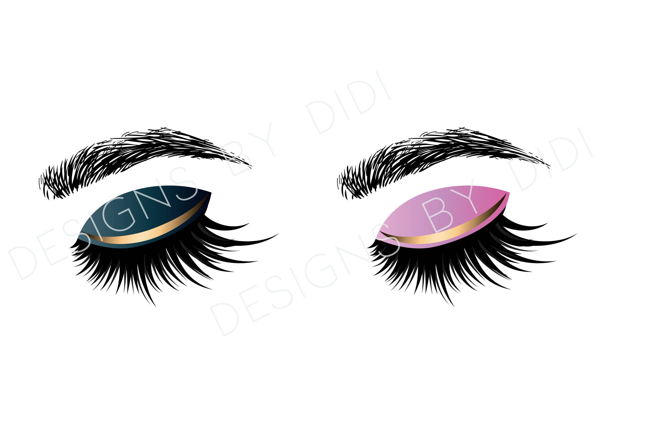 Instant Download Lash Clipart 2 X lashes clip art instant | Etsy