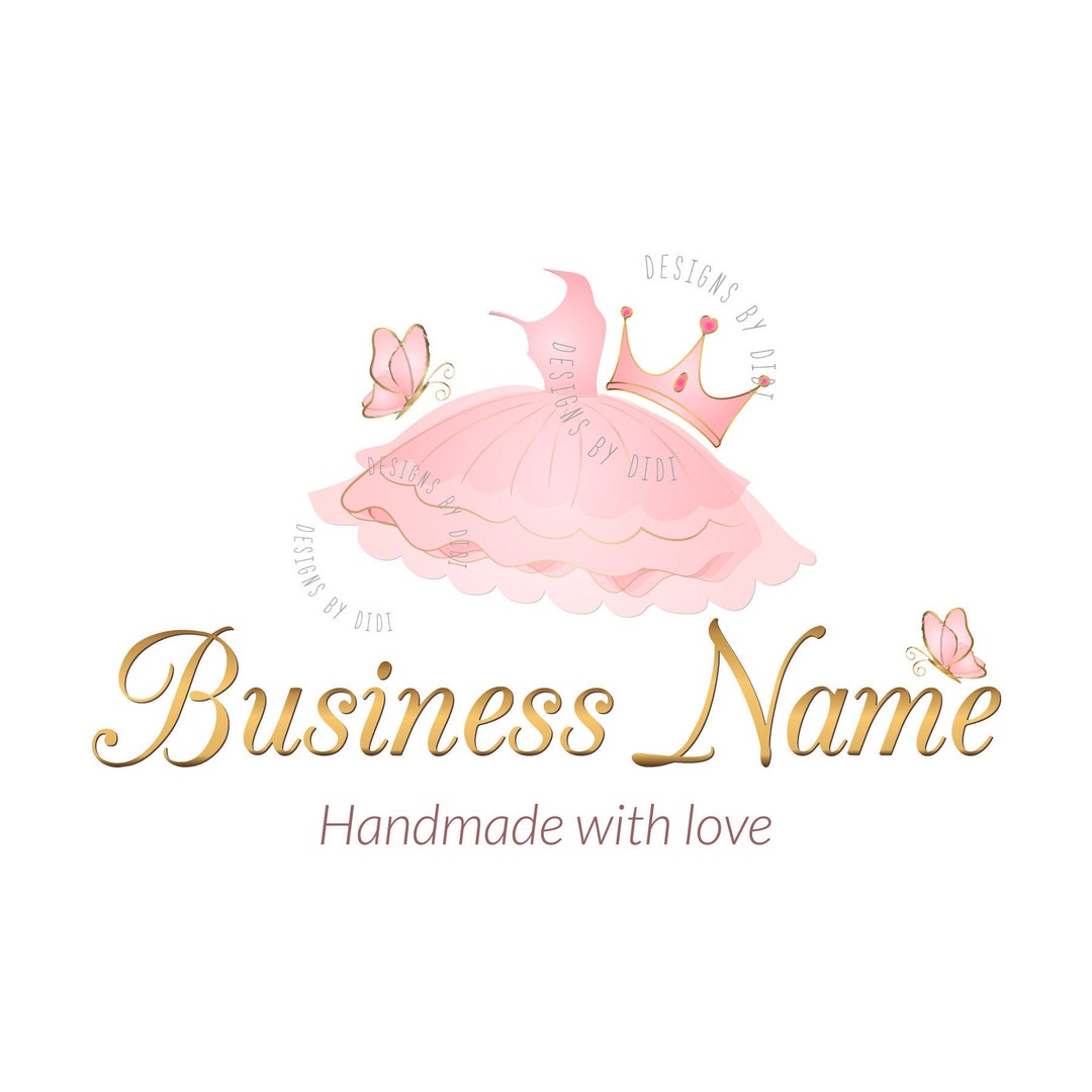 Custom Logo Design Pink Gold Logo Tutu Logo Girls Tutu - Etsy