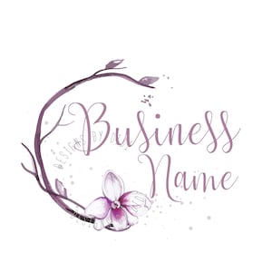 Logotipo de flores, logotipo de moda boutique, floristería, logotipo de flores de orquídeas, diseño de logotipo de corona de flores, diseño de logotipo de empresa, identidad de marca