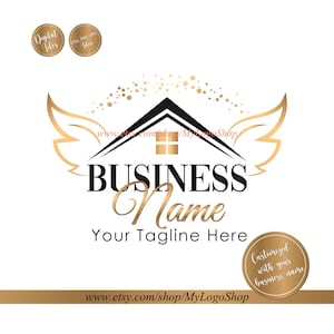 Home care logo, angel wings heart logo, Nurse staffing agency logo, Elderly healthcare modern logo, feminine vector senior care logo gold