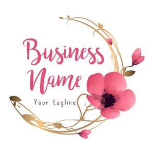 Flower logo, boutique fashion logo, flower shop, cherry flowers logo, flower wreath logo design, Business logo design, branding identity