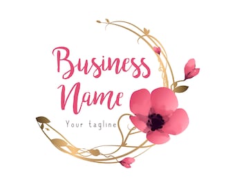 Flower logo, boutique fashion logo, flower shop, cherry flowers logo, flower wreath logo design, Business logo design, branding identity