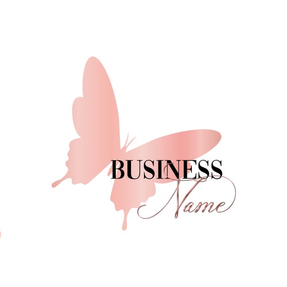 Individuelles Logo Design Pink Butterfly Logo Premade Logo Etsy