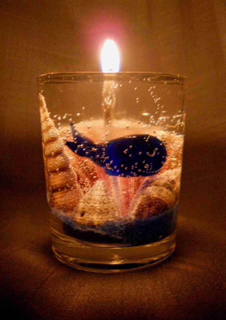 Votive Gel Candle Seashells & Glass Whale Adorable Choose Etsy