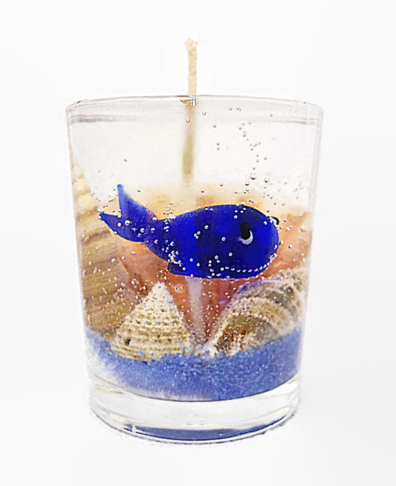 Votive Gel Candle Seashells & Glass Whale Adorable Choose Etsy