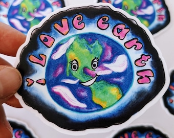 I love Earth Sticker, I love Earth Decal, Earth Day Sticker, Earth Day Decal, Earth Sticker, Earth Decal, Earth gift