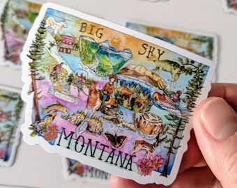 Montana magnet, magnet, Bozeman magnet, Missuola magnet, refrigerator magnet, montana art, Big Sky Print, state magnet, Montana souvenir
