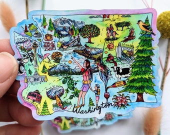 Washington State PNW Magnet, Evergreen Souvenir Gift