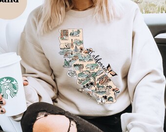 California State Nature Crewneck Unisex Sweatshirt - Trendy, Oversized loungewear for Mother's day gifts for Mom or Grandma