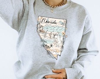 Nevada State Crewneck Unisex T Shirt - Trendy and Comfortable Mother's day gift for Mom or Grandma