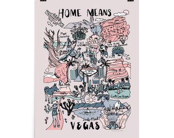 Las Vegas Nevada frameable Poster Print